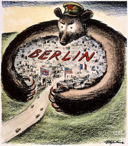 "How to Close the Gap" - A political cartoon depicting Stalin´s