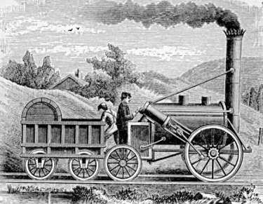 El Ferrocarril Impulsado A Vapor Por George Stephenson En 1814