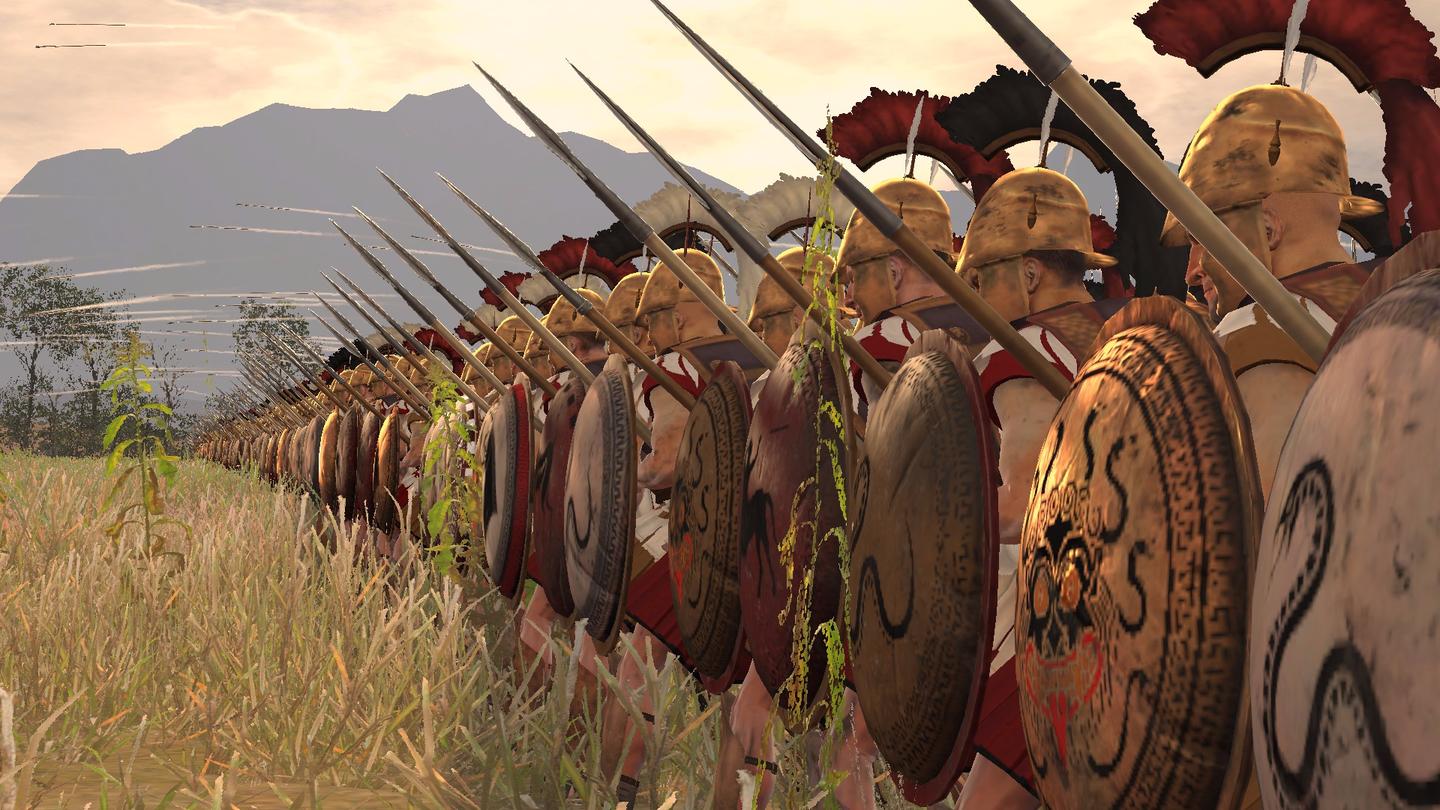 Above is an image of a Greek phalanx: an impenetrable wall of soldiers ...