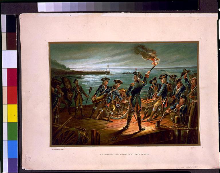 U.S. Army-Artillery retreat from Long Island-1776. (1899). Akron, Ohio ...