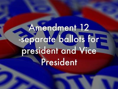 Amendment 12 - The United States amendments