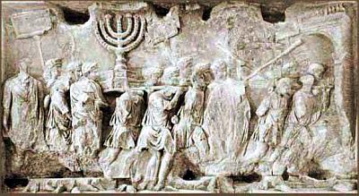A depiction of early Judaism including the use of the Torah during worship.