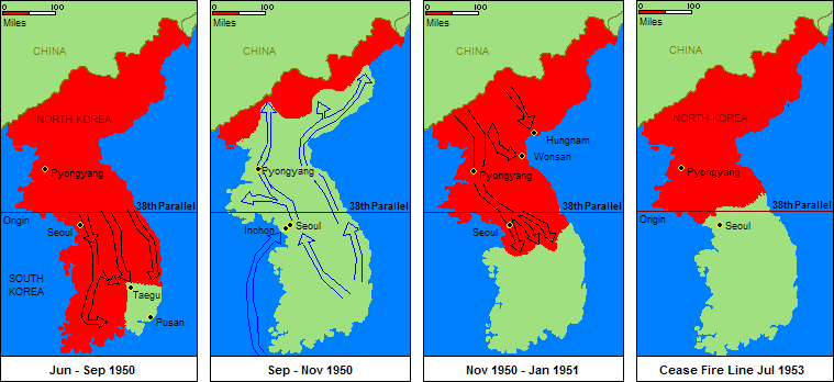 Карта кореи 1950