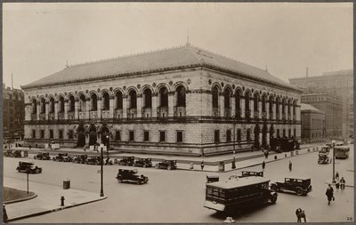 Exterior of the Boston Public Library in the early 20th century (Boston ...
