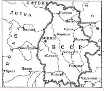 Территория БССР, после укрупнения 1926 года