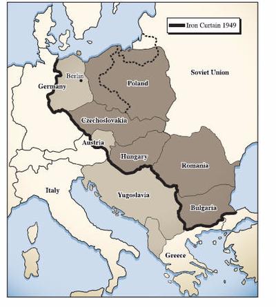 Cold War Europe Map Iron Curtain - Map of world