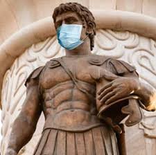 Alexander the Great wearing a facemask to prevent contraction of the ...