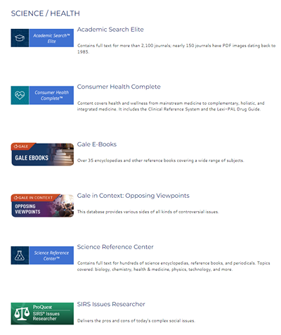 Science/Health Databases currently available https://www.parkwayschools ...