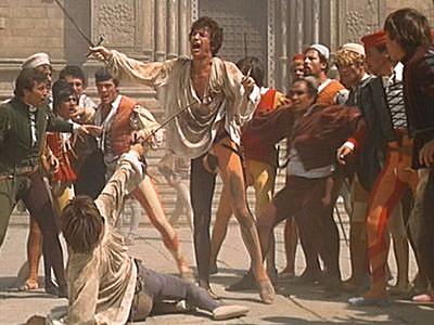 Tybalt is stabbed by Romeo