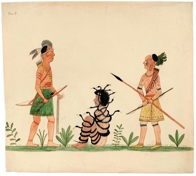 Three Iroquois: Atotárho Protected by Black Snakes, Flanked by ...