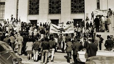 In 1968, the people were in protest to free Huey P. Newton during his ...