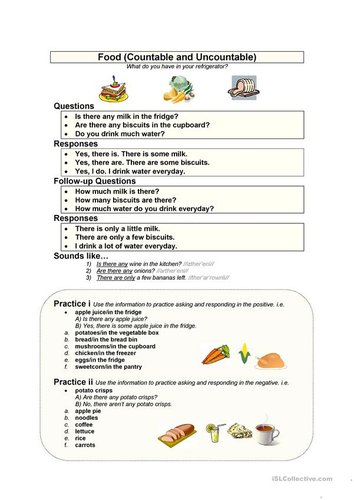 Food: how many?-how much?- some-any-a-an worksheet