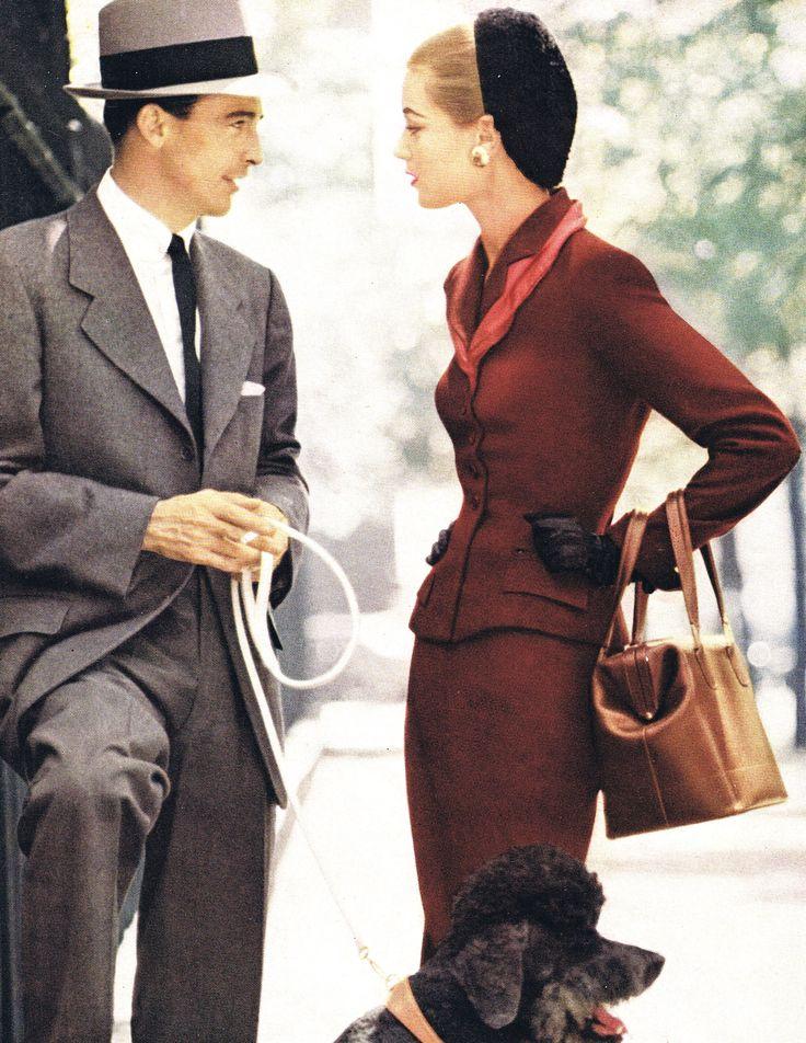 Humans 1950 Man and Women posing for the picture in 1950.