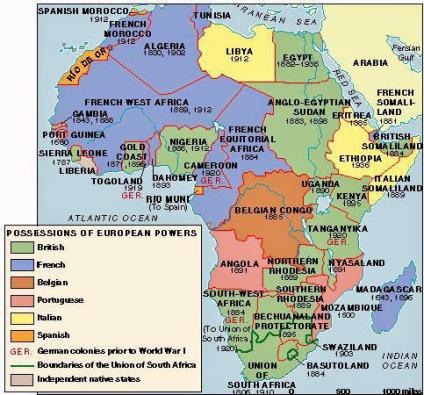 Scramble for Africa showing when African territories were annexed by ...