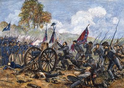 Photograph of the battle of Gettysburg