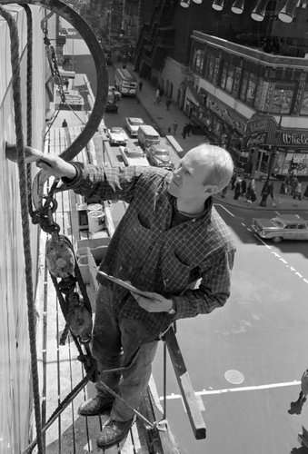 James Rosenquist in Times Square.