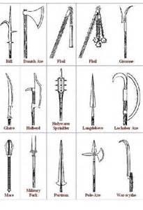 here is a picture of the different weapons they used in medieval Europe