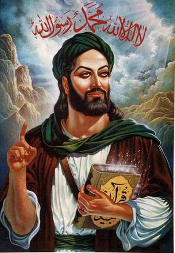 Muhammad was born in 570 in Mecca and raised by his mother Amina.