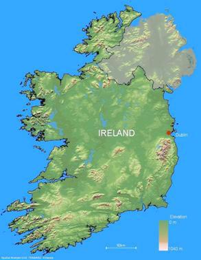 Ireland Physical Features Map