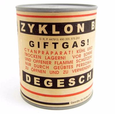 Hitler Insecticides Nazi Zyklon B poison gas can