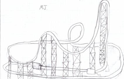 Two People Ride A Roller Coaster Drawing by Michael Maslin  Pixels