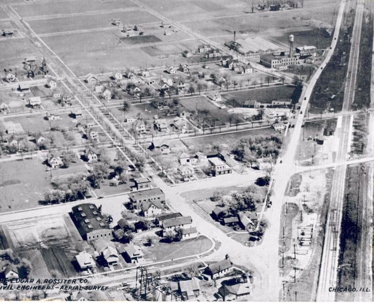 Aerial view of Mount Prospect, 1926