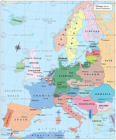 Europe after WWI (1920)