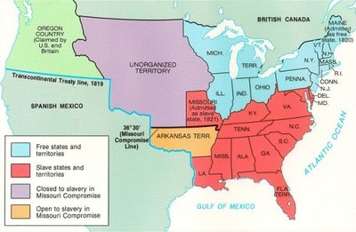 The Missouri Compromise of 1820 limited the spread of slavery north of ...